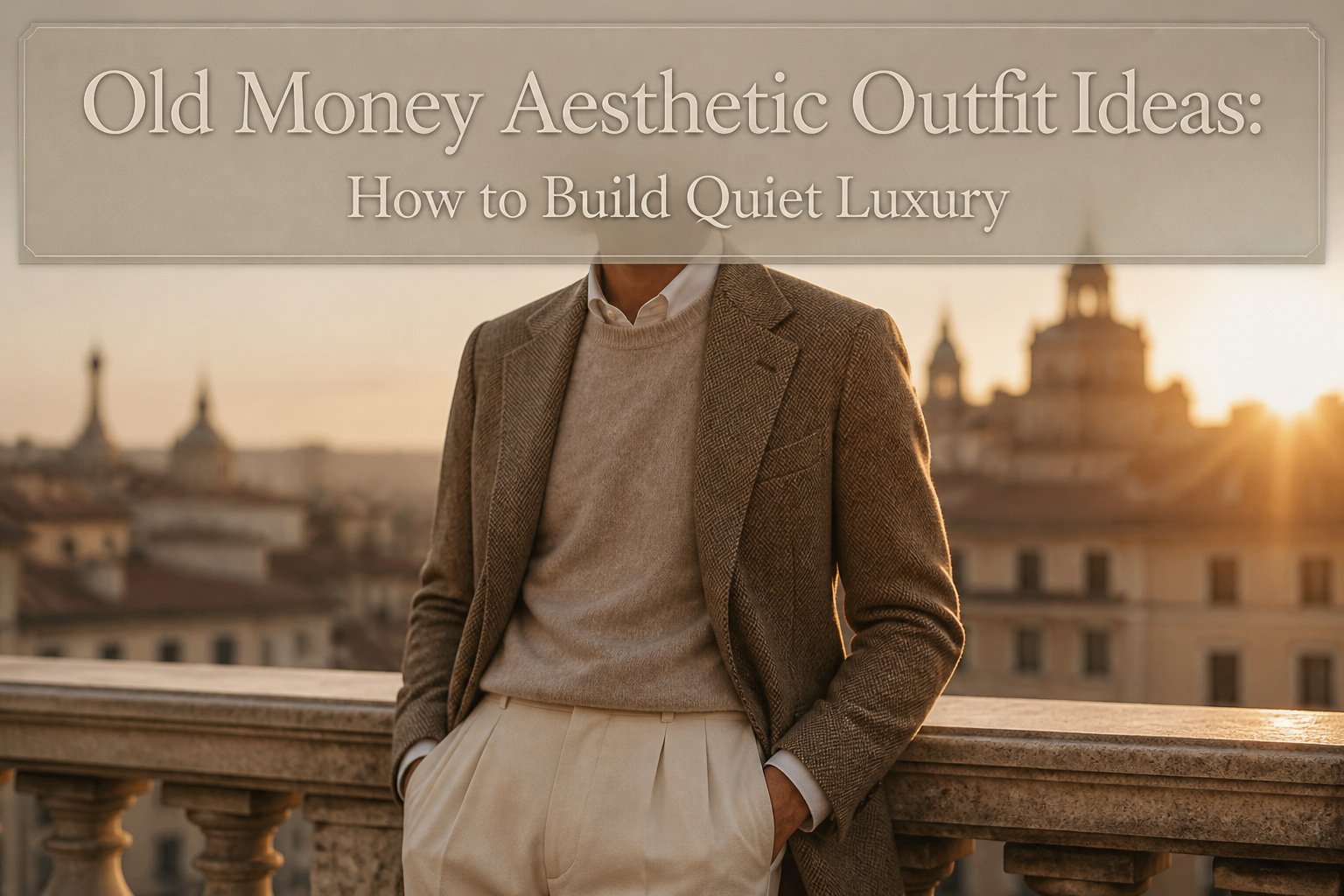 Various outfits embodying the old money aesthetic, emphasizing classic styles.